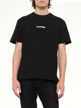ブラックのクルーネックスモールロゴTシャツ