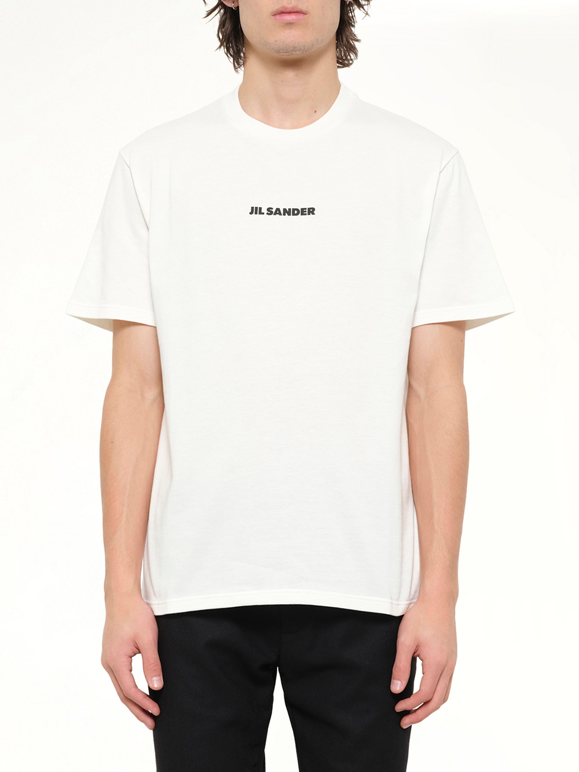 Crewneck Small Logo  T-Shirt in Porcelain