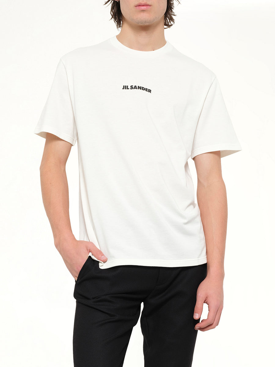 Crewneck Small Logo  T-Shirt in Porcelain