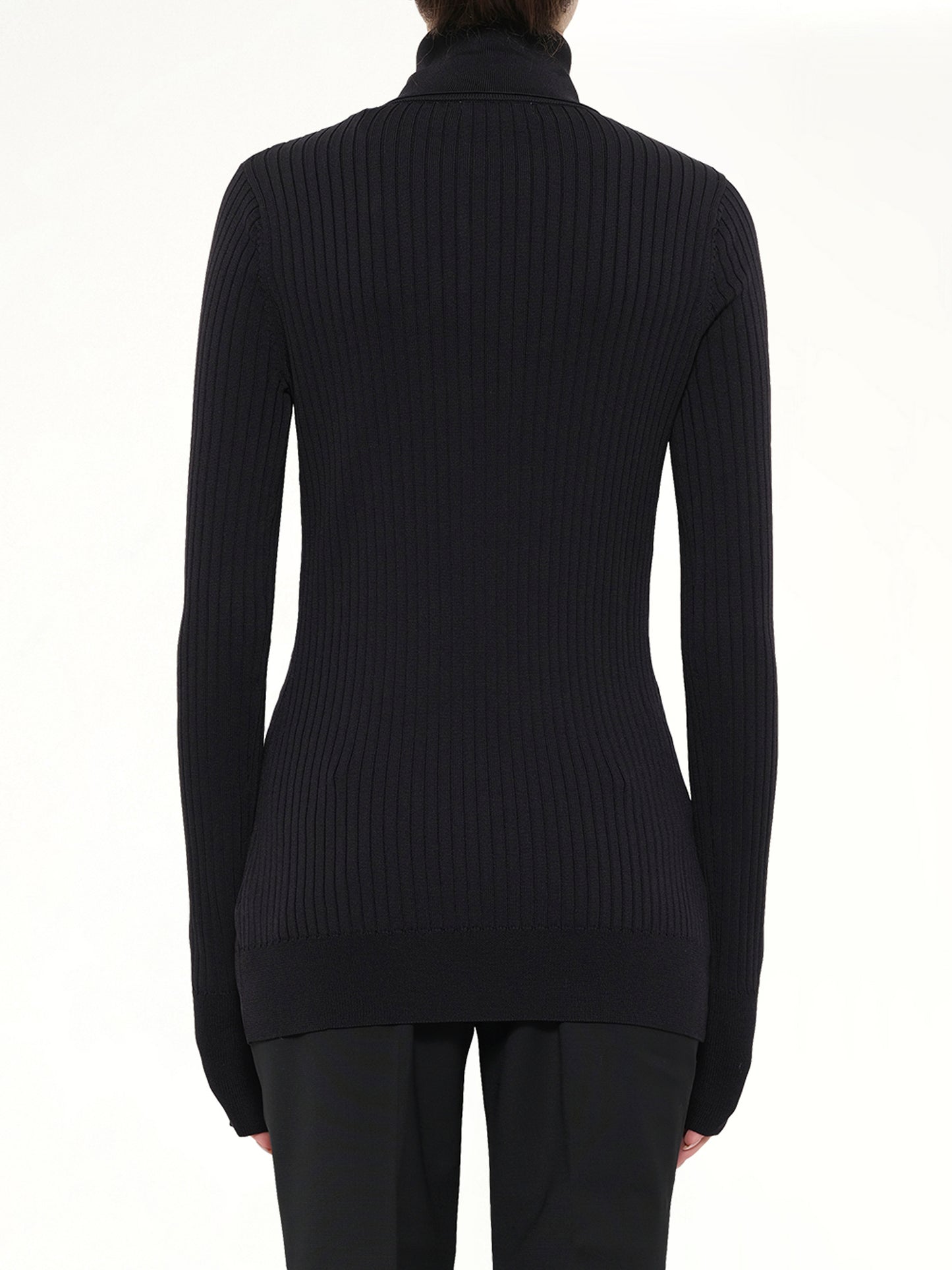 High Neck Henley in Black
