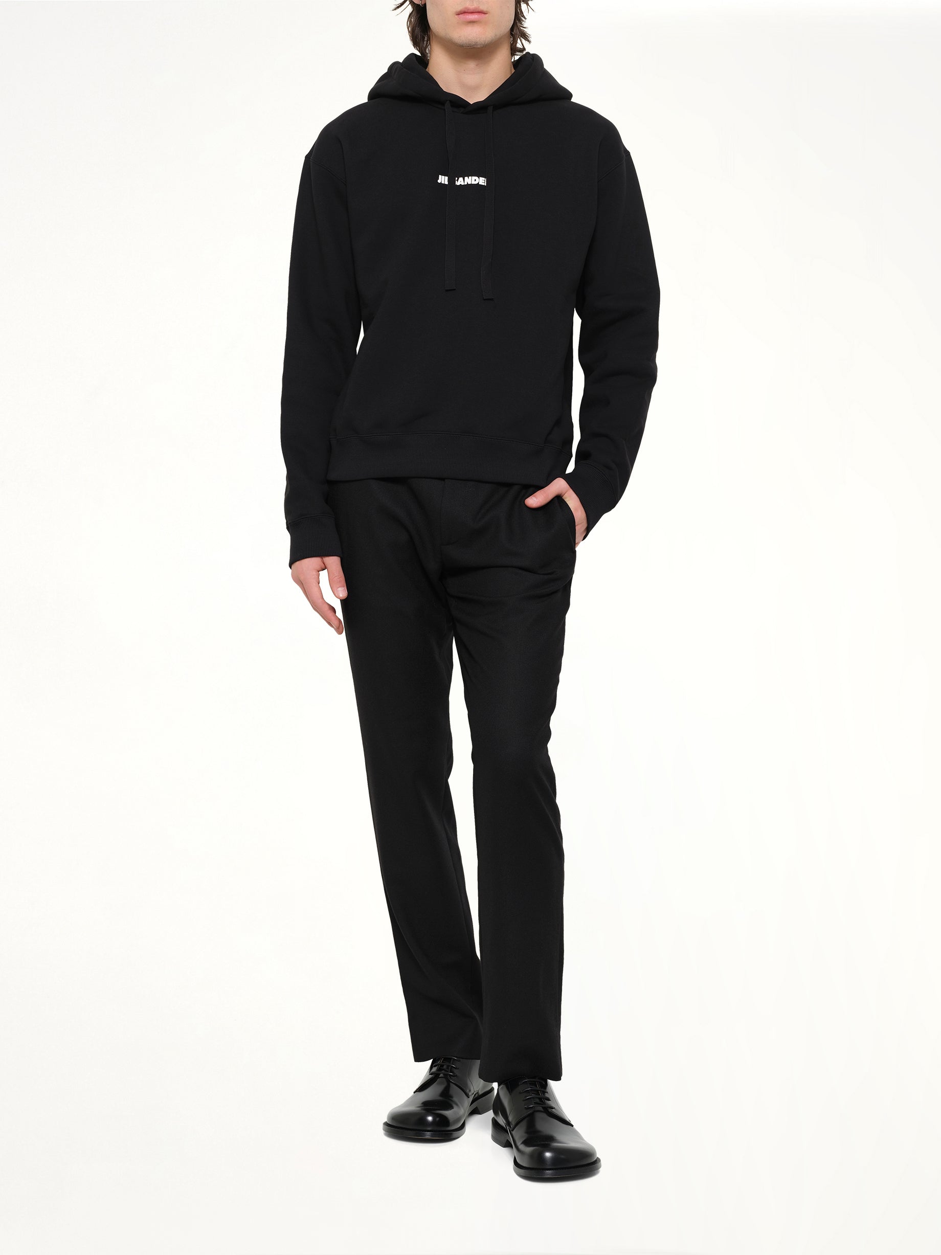 JIL SANDER Logo Hoodie 148 in Black Full Reference from MARAIS