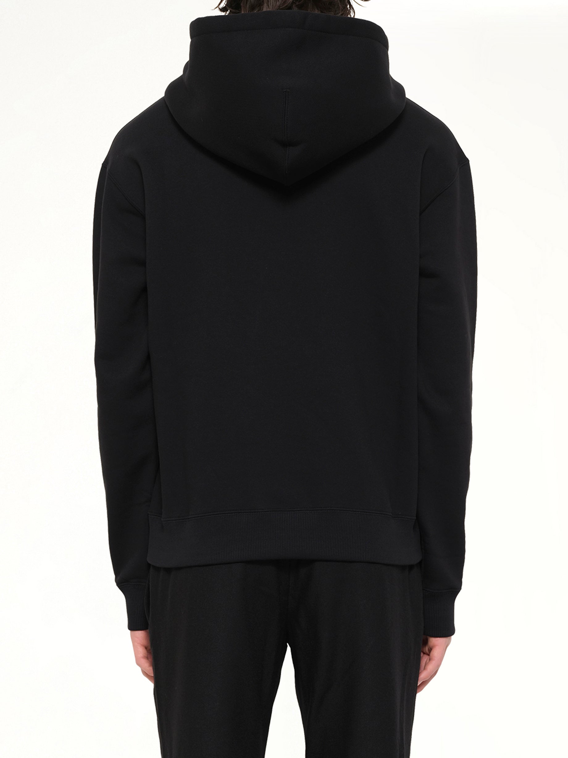 JIL SANDER Logo Hoodie 148 in Black Back View from MARAIS