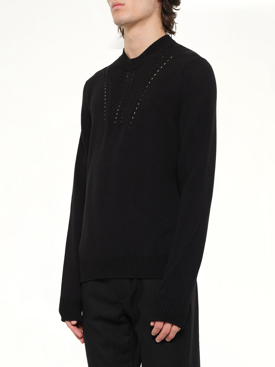 Midweight Crewneck Sweater in Black