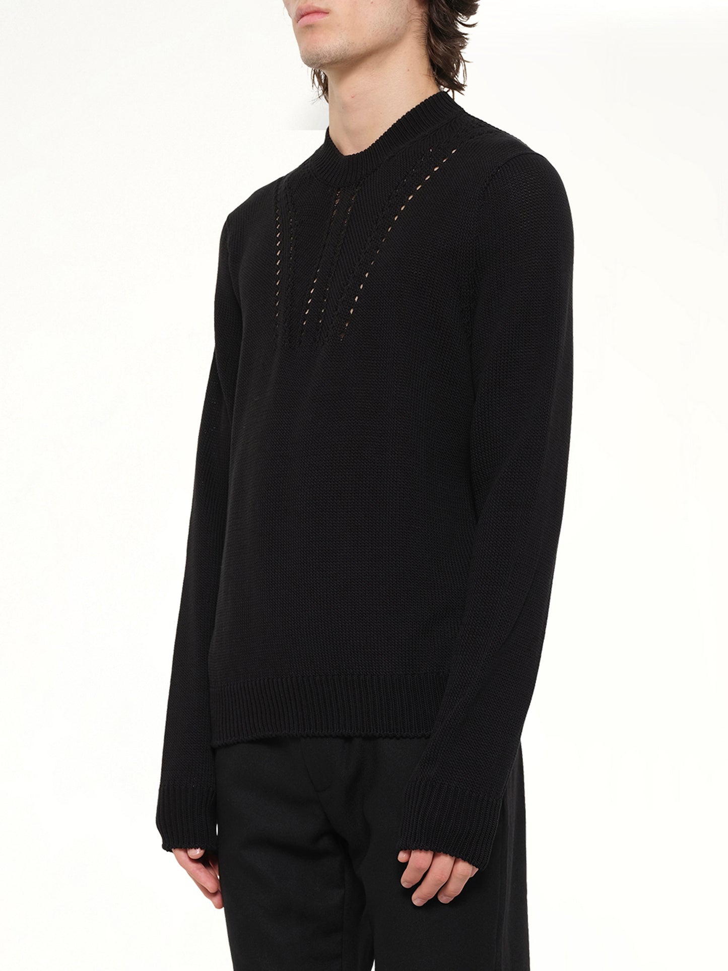 Midweight Crewneck Sweater in Black