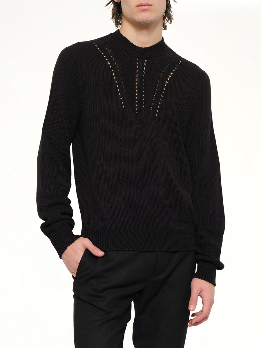 Midweight Crewneck Sweater in Black