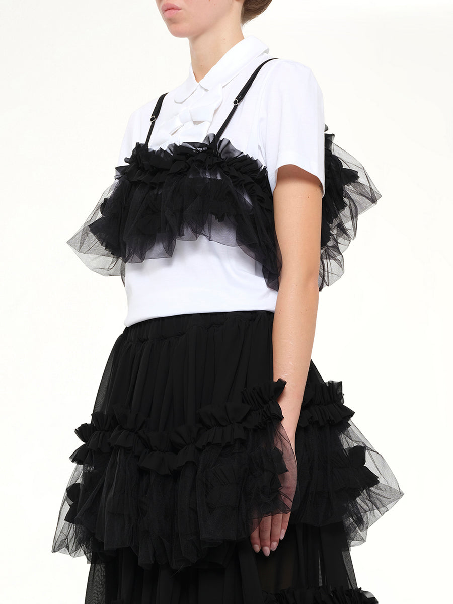 Organza Vest in Black