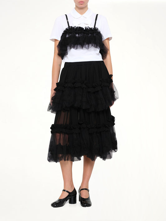 Organza Vest in Black