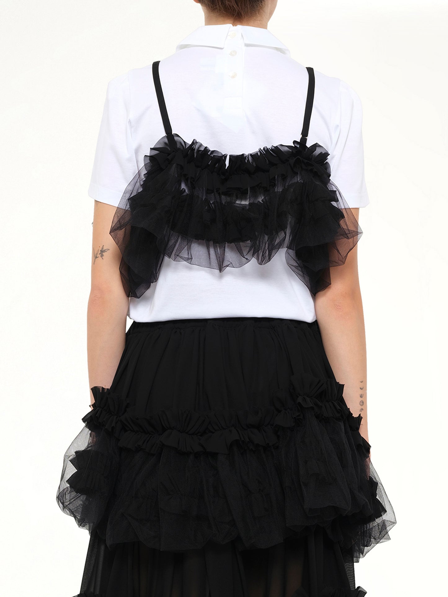 Organza Vest in Black