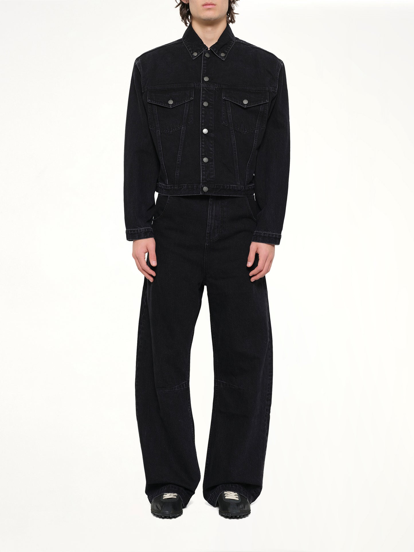 Shrunken Denim Jacket in Magnetite