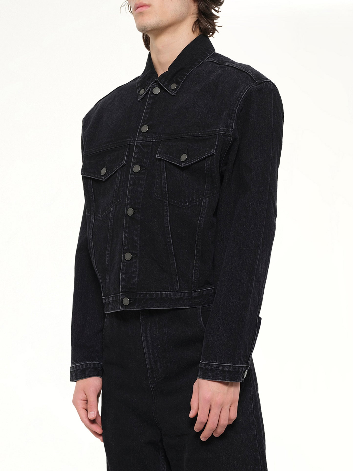 Shrunken Denim Jacket in Magnetite