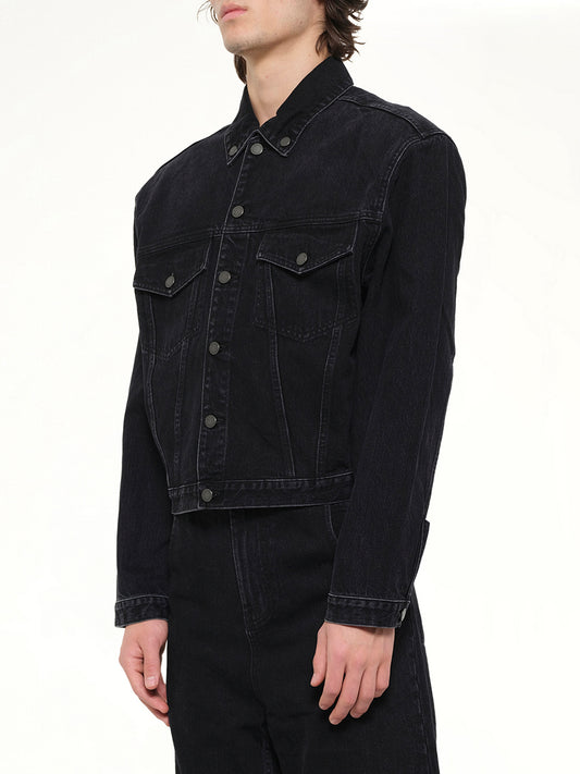Shrunken Denim Jacket in Magnetite