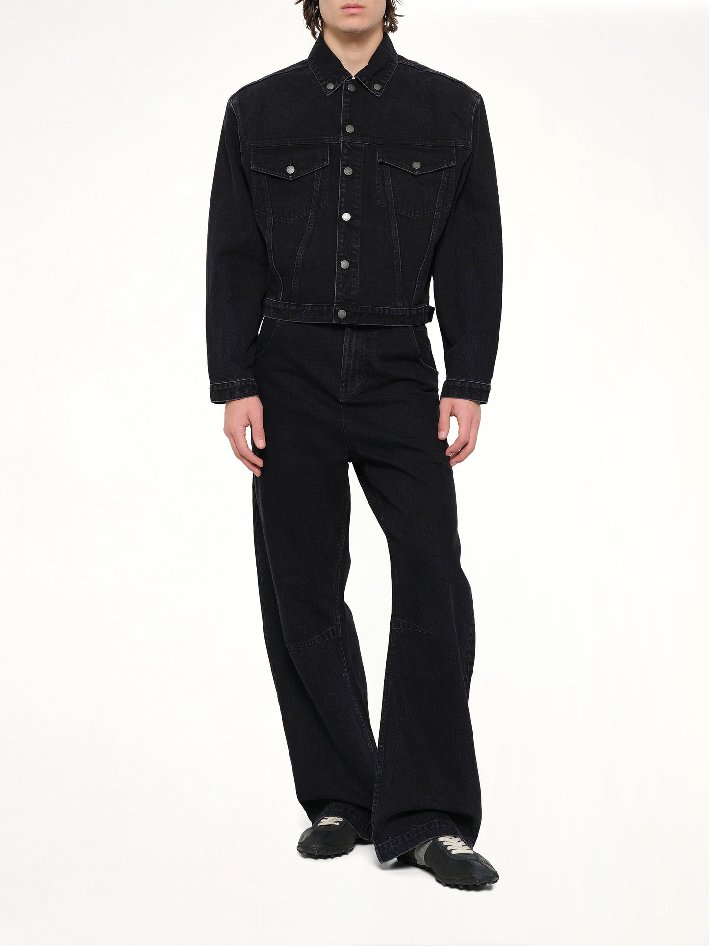 Shrunken Denim Jacket in Magnetite