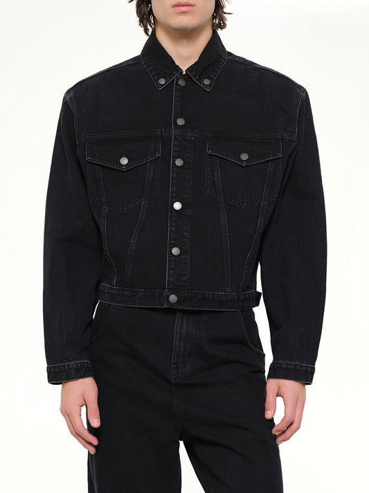 Shrunken Denim Jacket in Magnetite