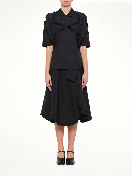 Star Embroidery Shirt in Black
