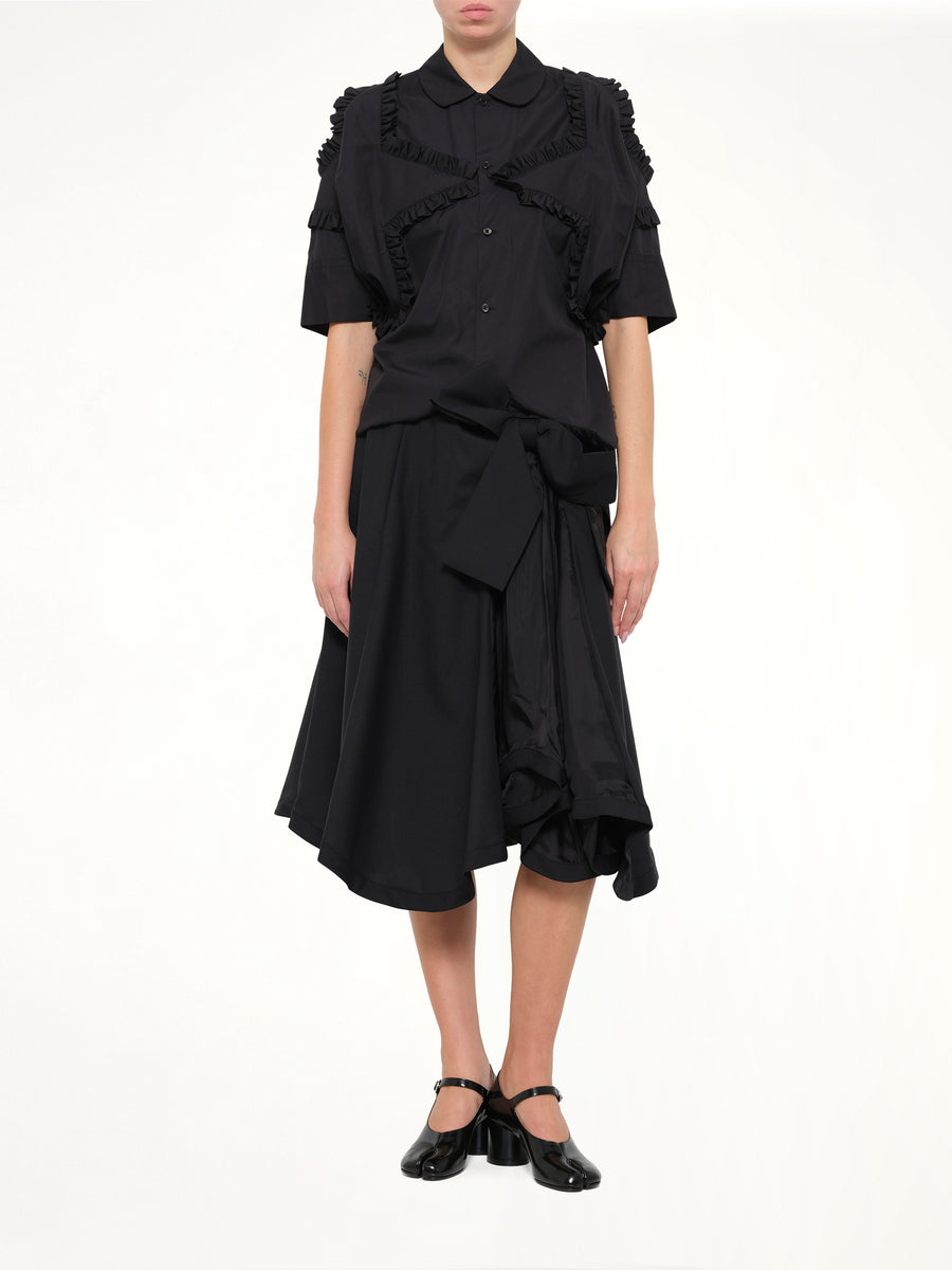 Star Embroidery Shirt in Black
