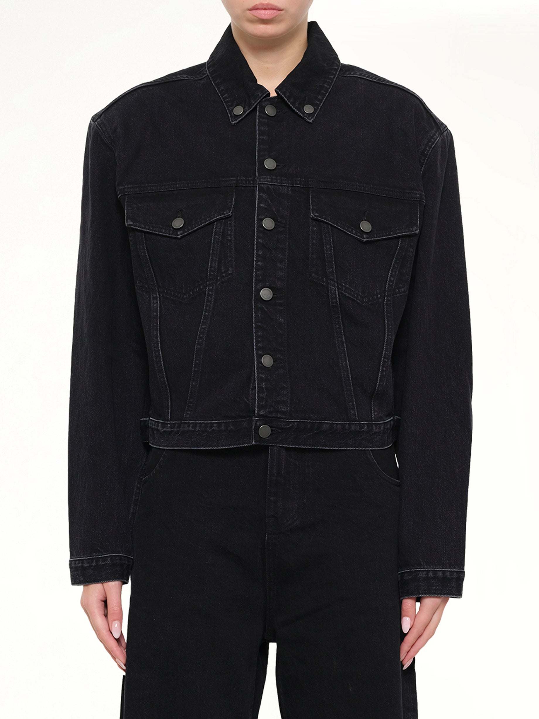 Shrunken Denim Jacket in Magnetite