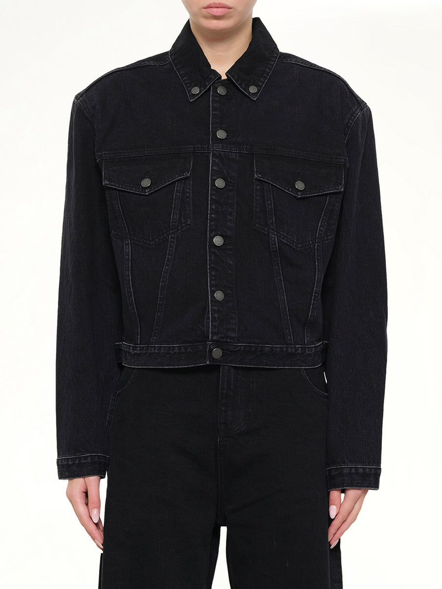 Shrunken Denim Jacket in Magnetite