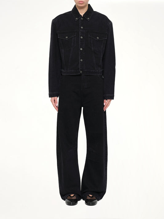 Shrunken Denim Jacket in Magnetite