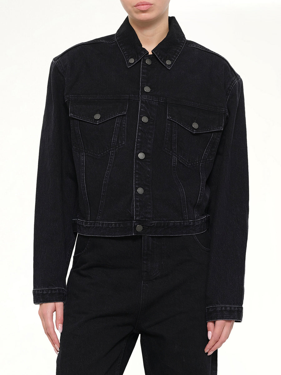 Shrunken Denim Jacket in Magnetite