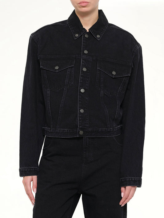 Shrunken Denim Jacket in Magnetite