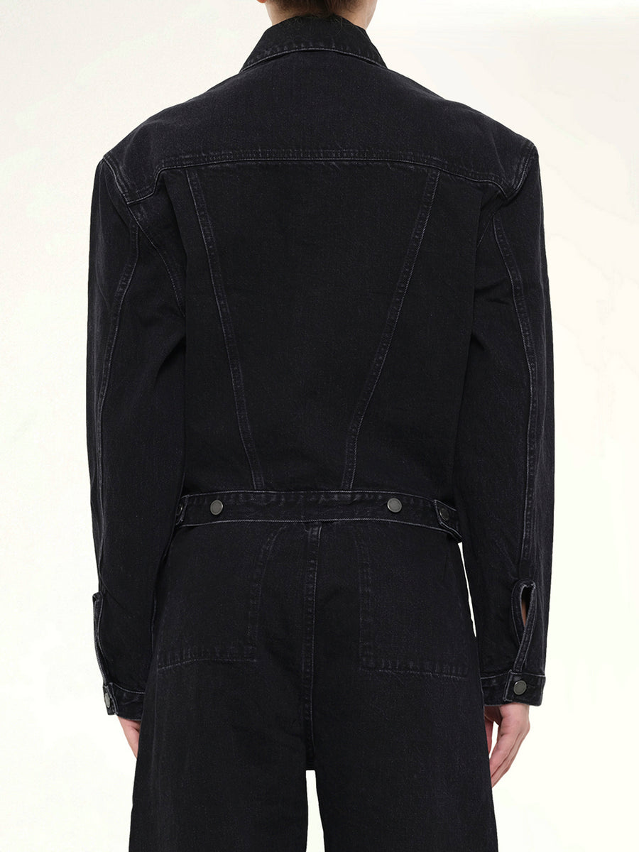 Shrunken Denim Jacket in Magnetite