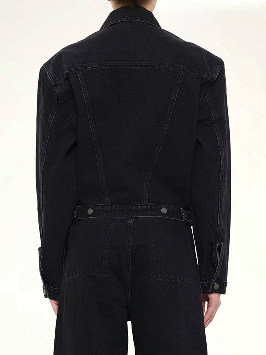 Shrunken Denim Jacket in Magnetite