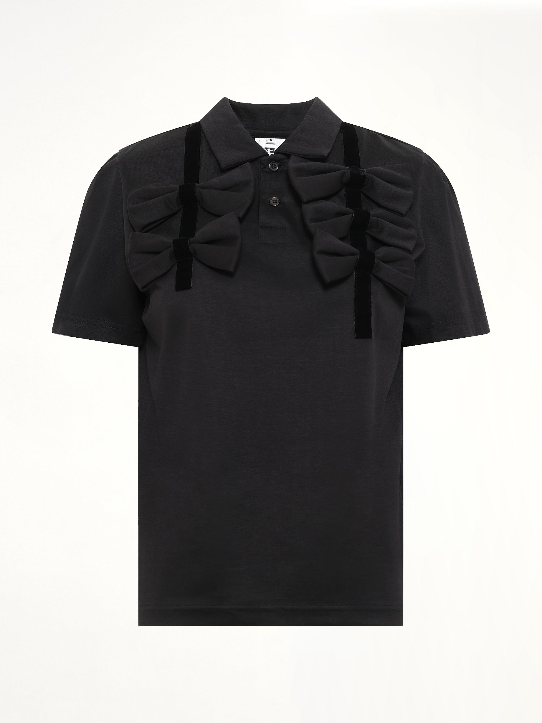 NOIR KEI NINOMIYA Bowtie Polo in Black Product Photo from MARAIS