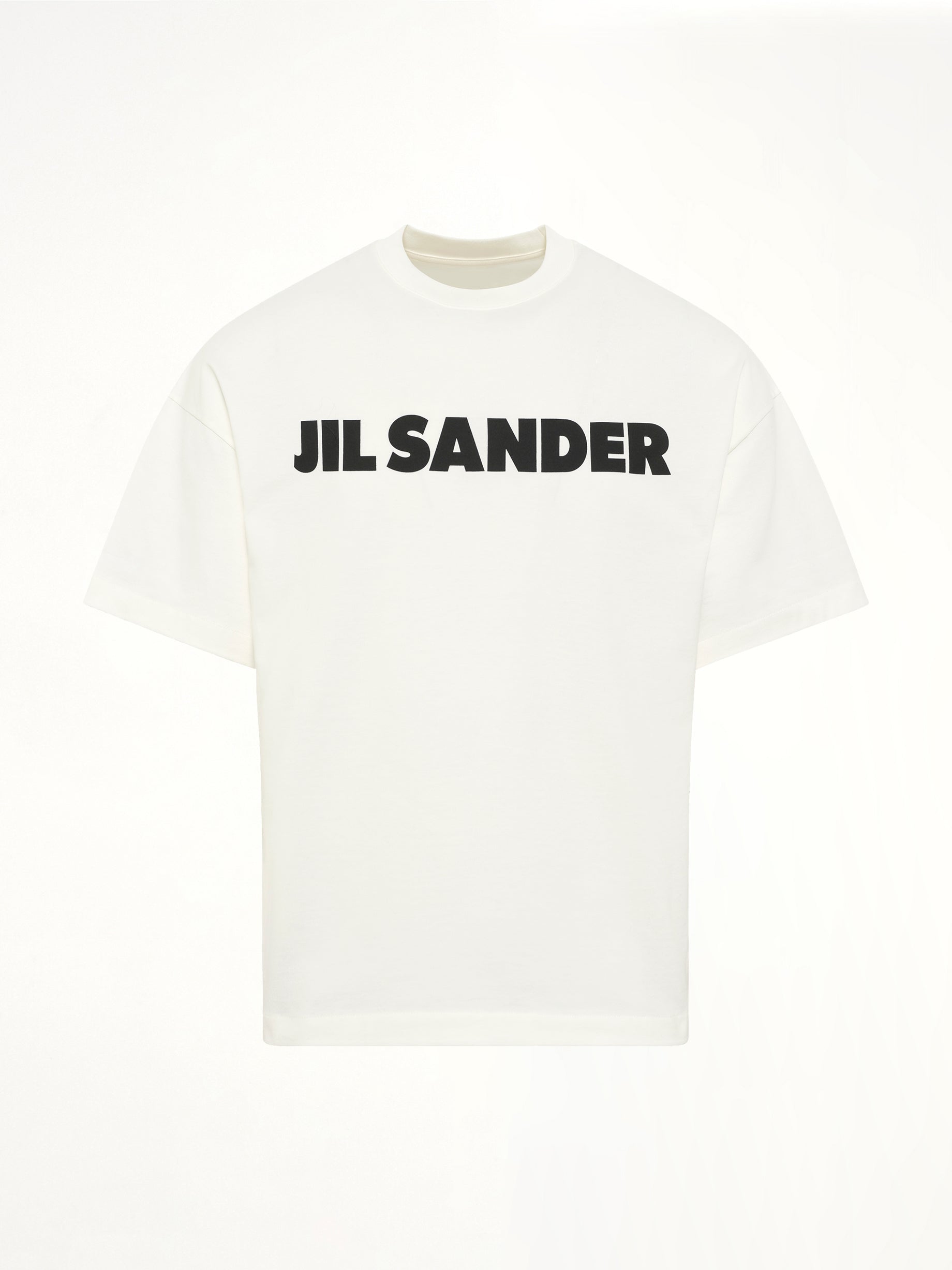 JIL SANDER Crewneck Logo T-Shirt in Pocelain Product Photo from MARAIS