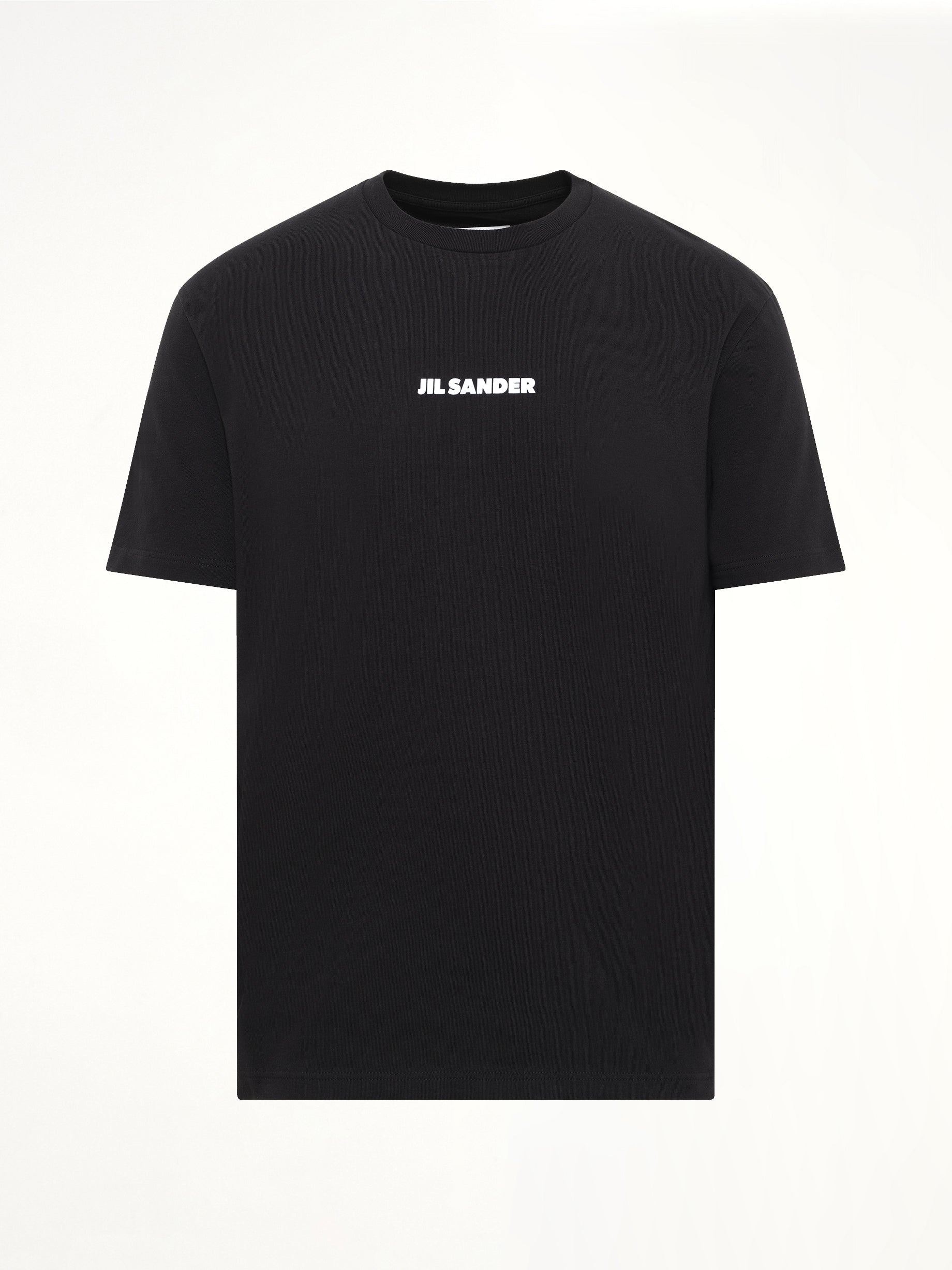 JIL SANDER Crewneck Small Logo T-Shirt in Black Product Photo from MARAIS