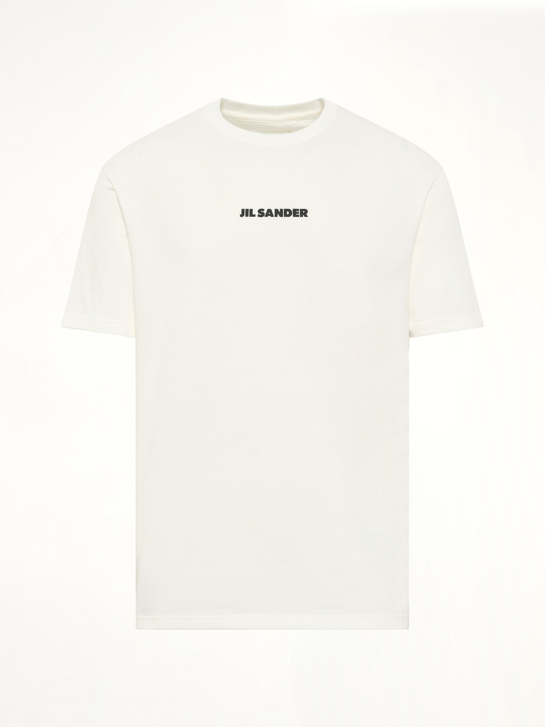 JIL SANDER Crewneck Small Logo T-Shirt in Porcelain Product Photo from MARAIS