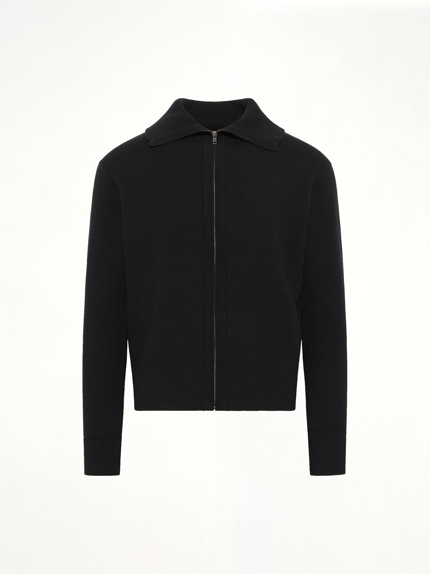 Knit Zip Up Jacket in Black