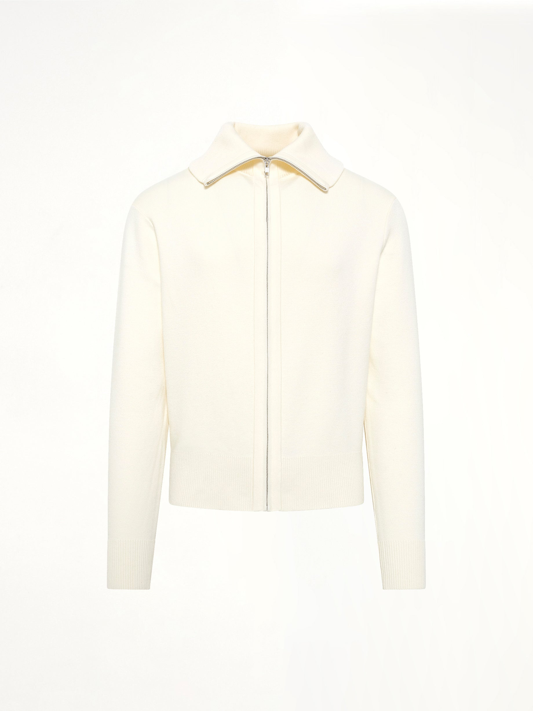 ENTIRE STUDIOS , 
, 
, 
, Knit Zip Up Jacket in Ivory Product Photo from MARAIS
