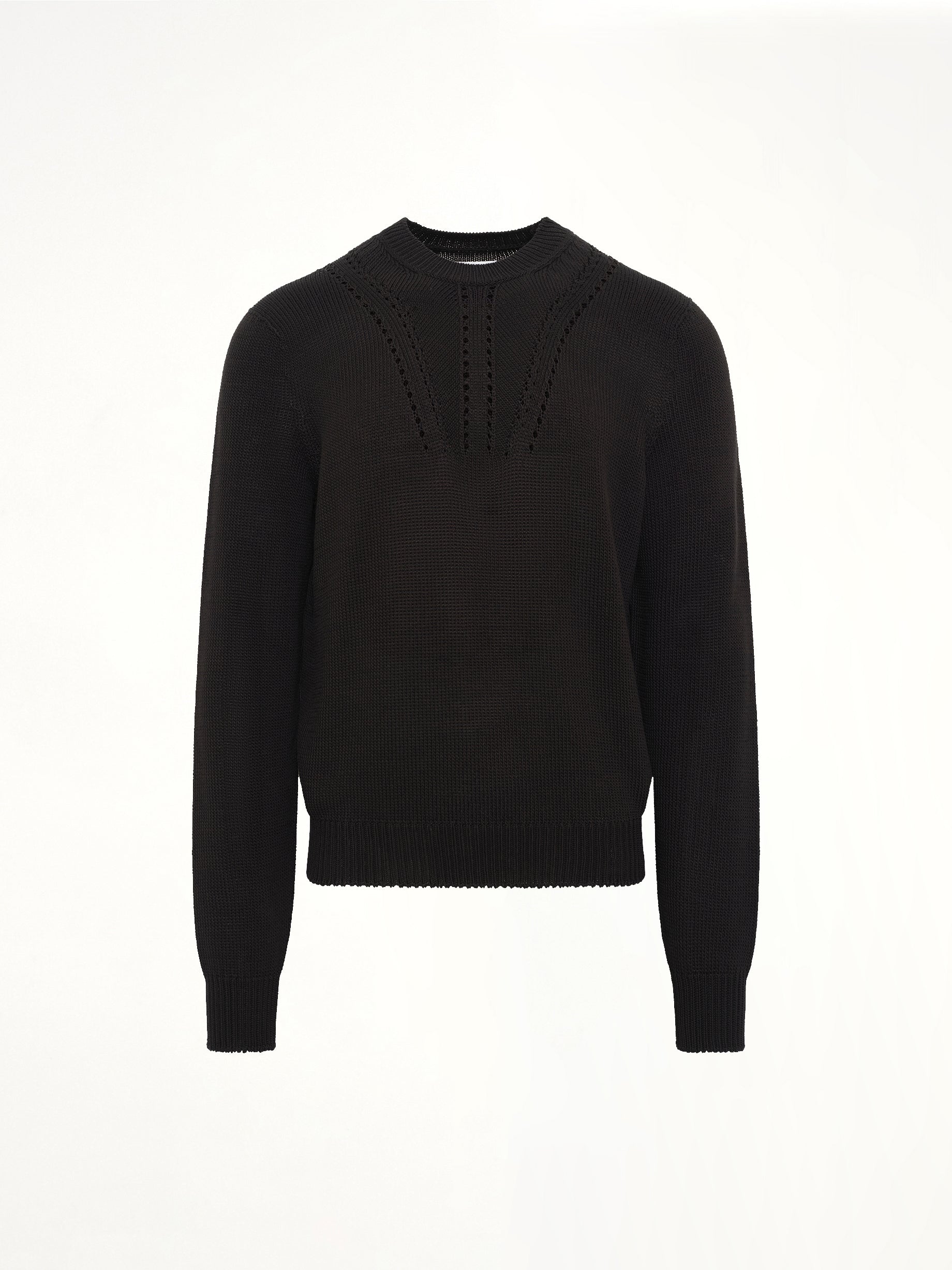 JIL SANDER Midweight Crewneck Sweater in Black Product Photo from MARAIS
