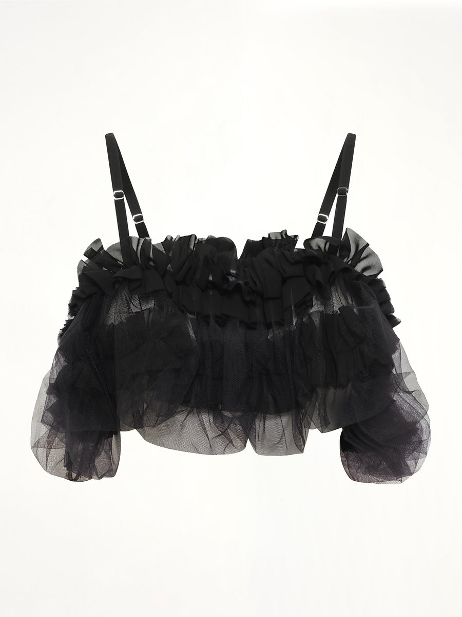 Organza Vest in Black