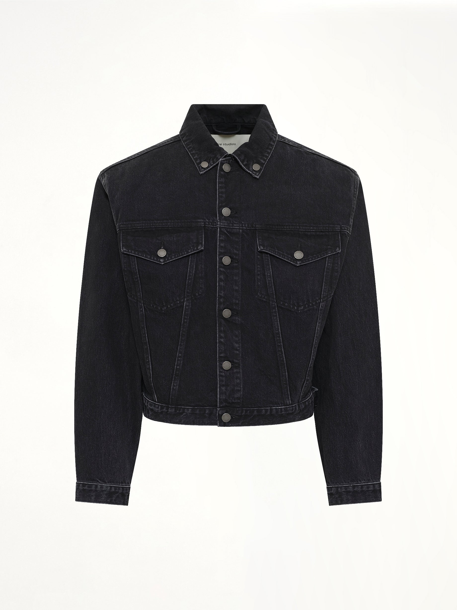 ENTIRE STUDIOS Shrunken Denim Jacket in Magnetite Product Photo from MARAIS