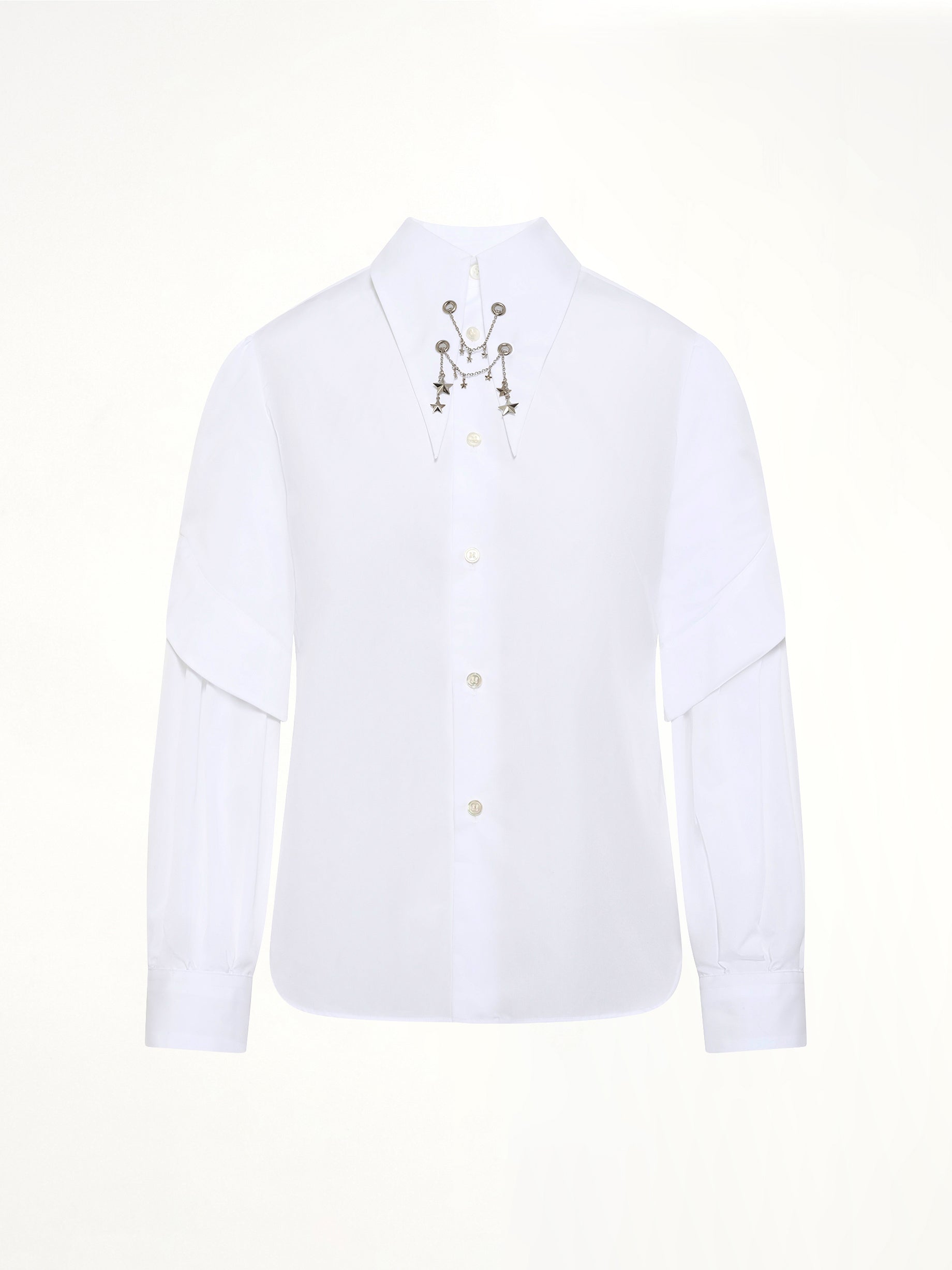 NOIR KEI NINOMIYA Star Embelishment Shirt in White Product Photo from MARAIS