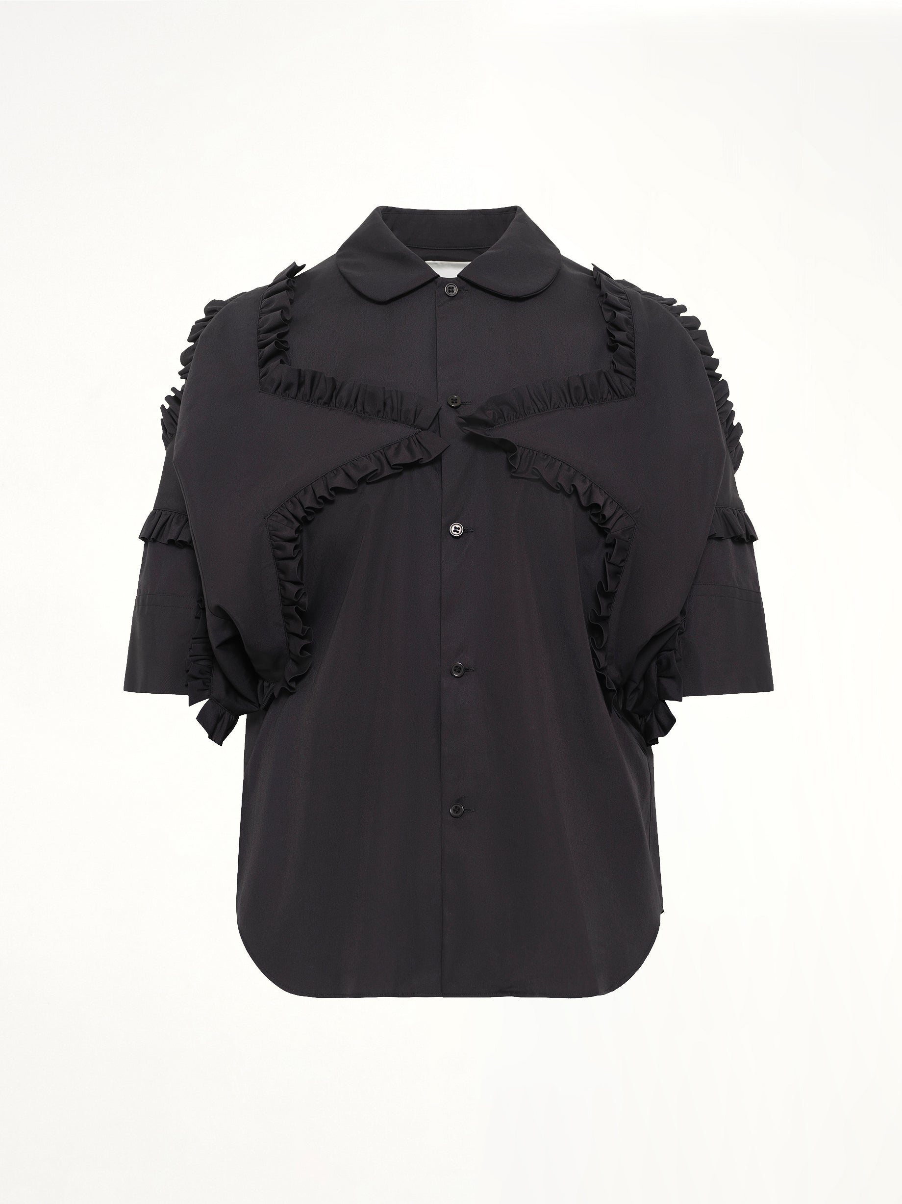 NOIR KEI NINOMIYA Star Embroidery Shirt in Black Product Photo from MARAIS
