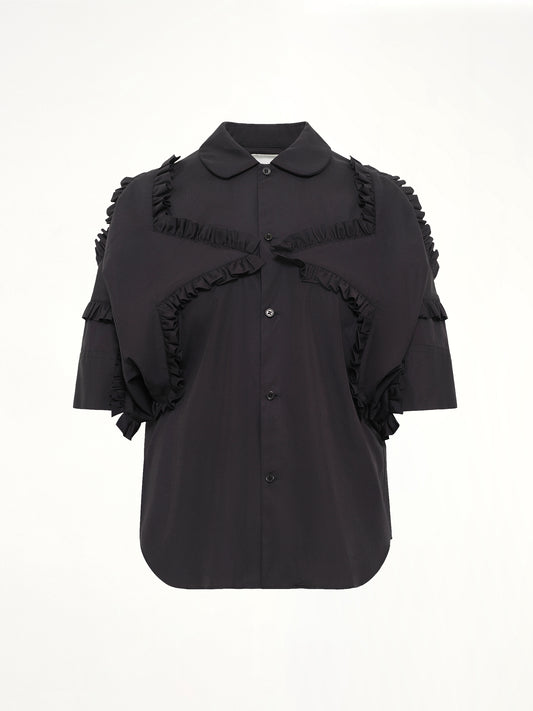 Star Embroidery Shirt in Black