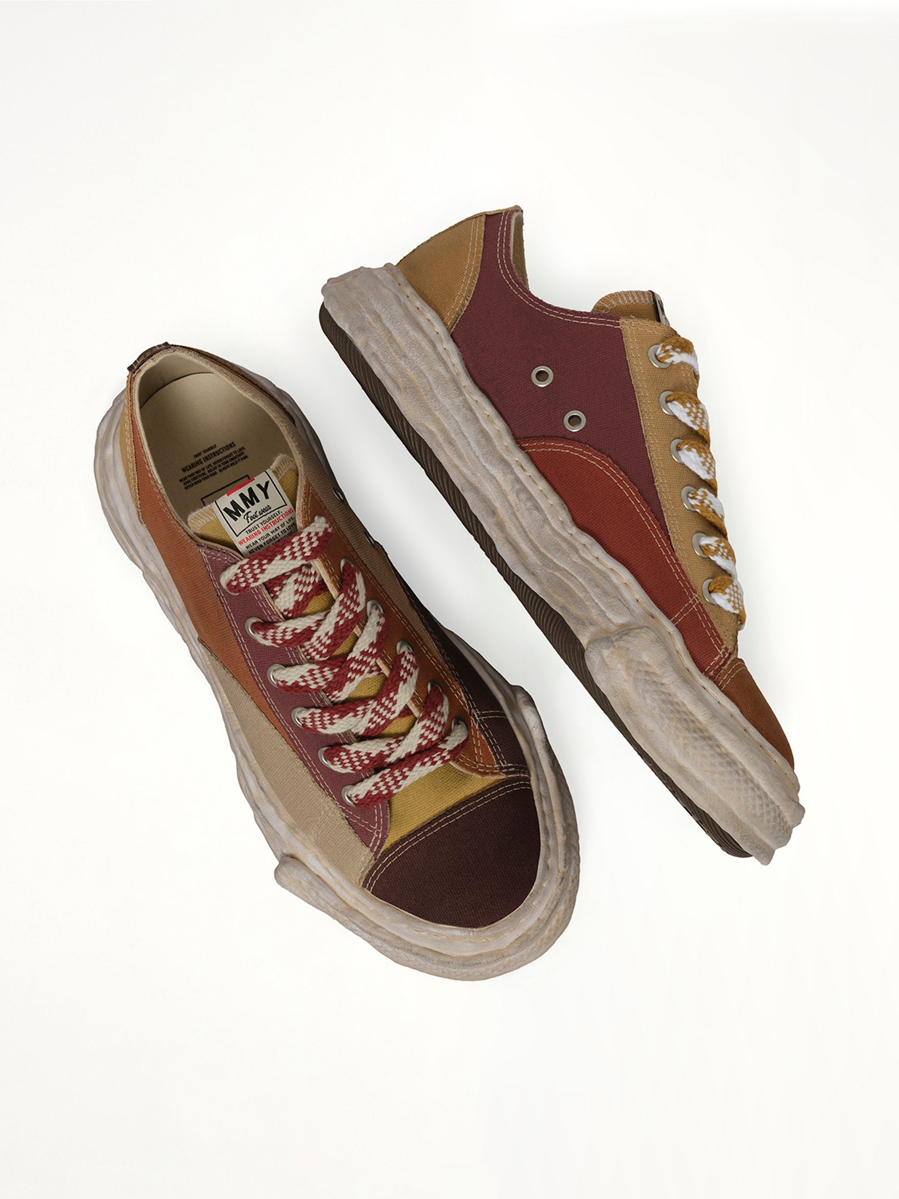 MAISON MIHARA YASUHIRO Exclusive Peterson 23 OG Multicolour Sneaker in Brown/Beige Top View from MARAIS