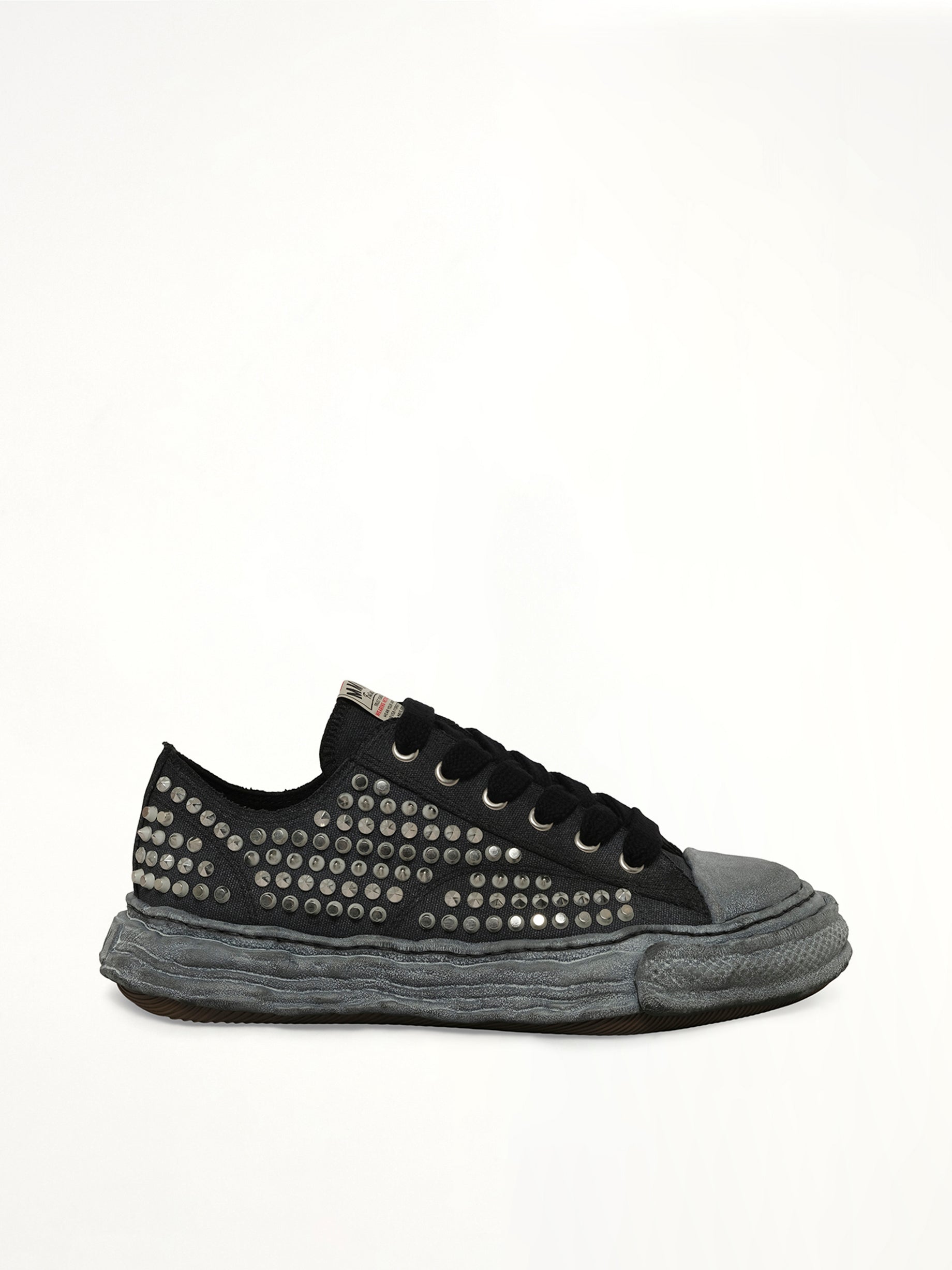 MAISON MIHARA YASUHIRO Exclusive Peterson 23 OG Studded Sneaker in All Black Side View from MARAIS