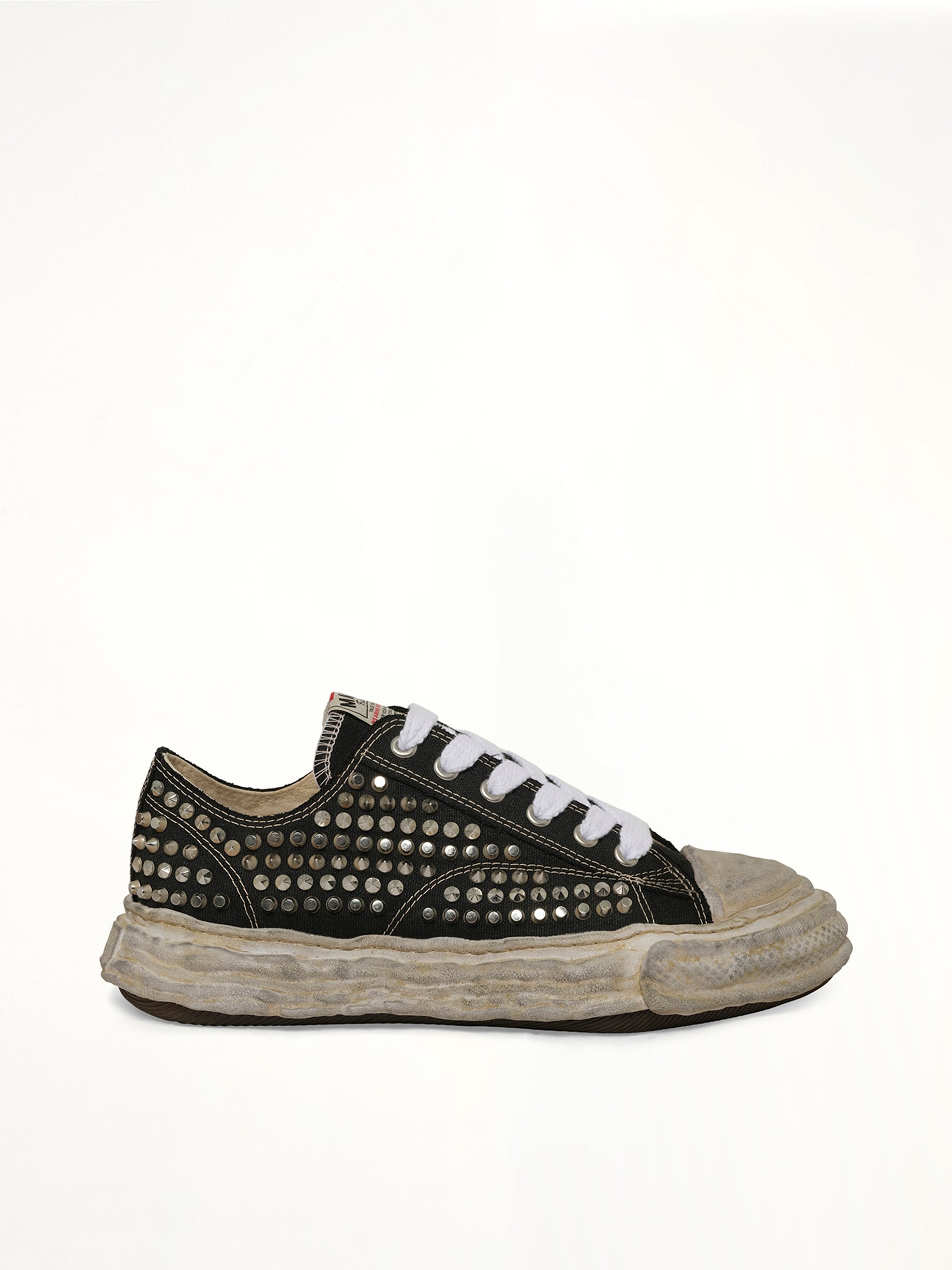 MAISON MIHARA YASUHIRO Exclusive Peterson 23 OG Studded Sneaker in Black/White Side View from MARAIS