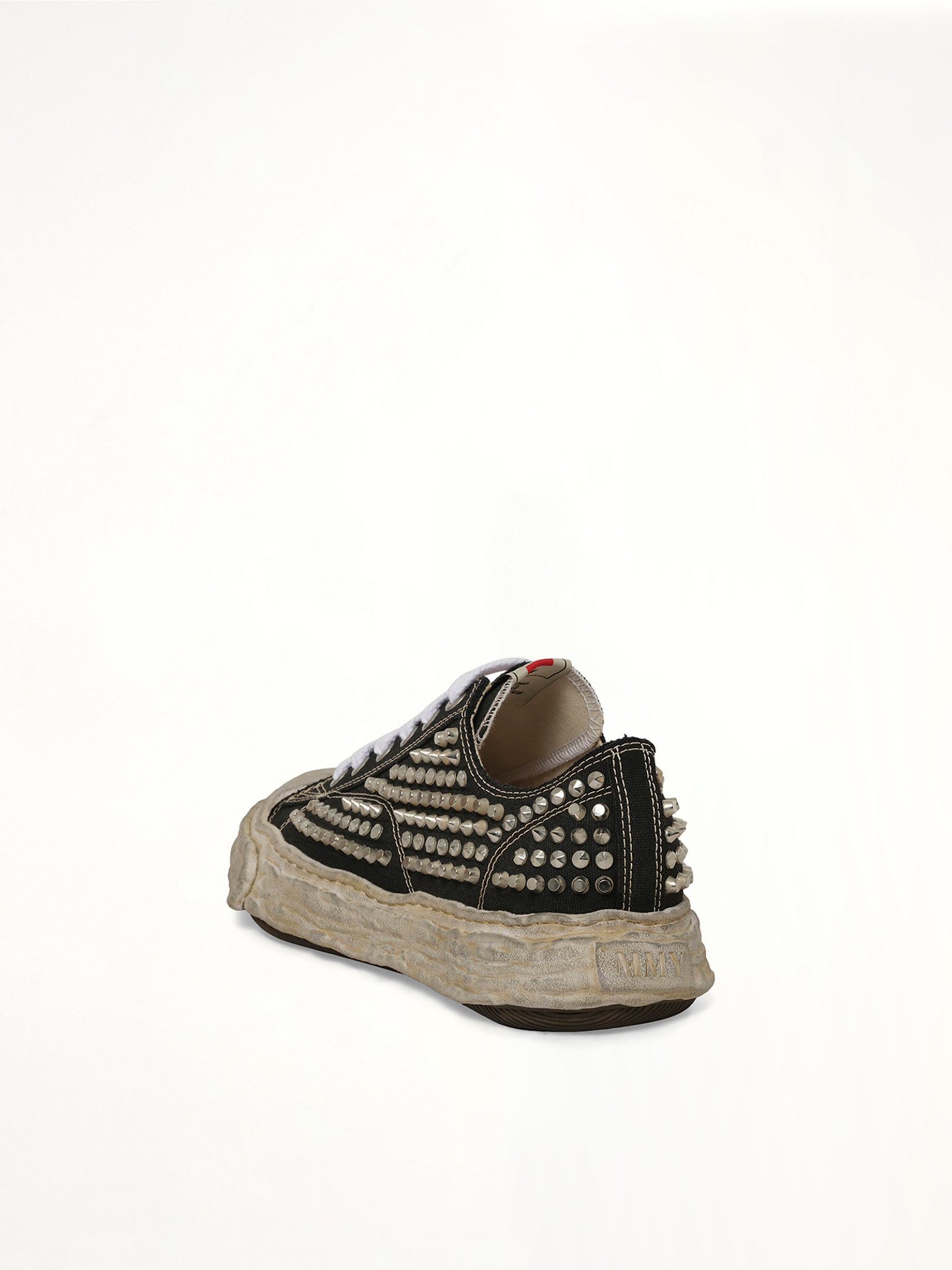 MAISON MIHARA YASUHIRO Exclusive Peterson 23 OG Studded Sneaker in Black/White Back View from MARAIS