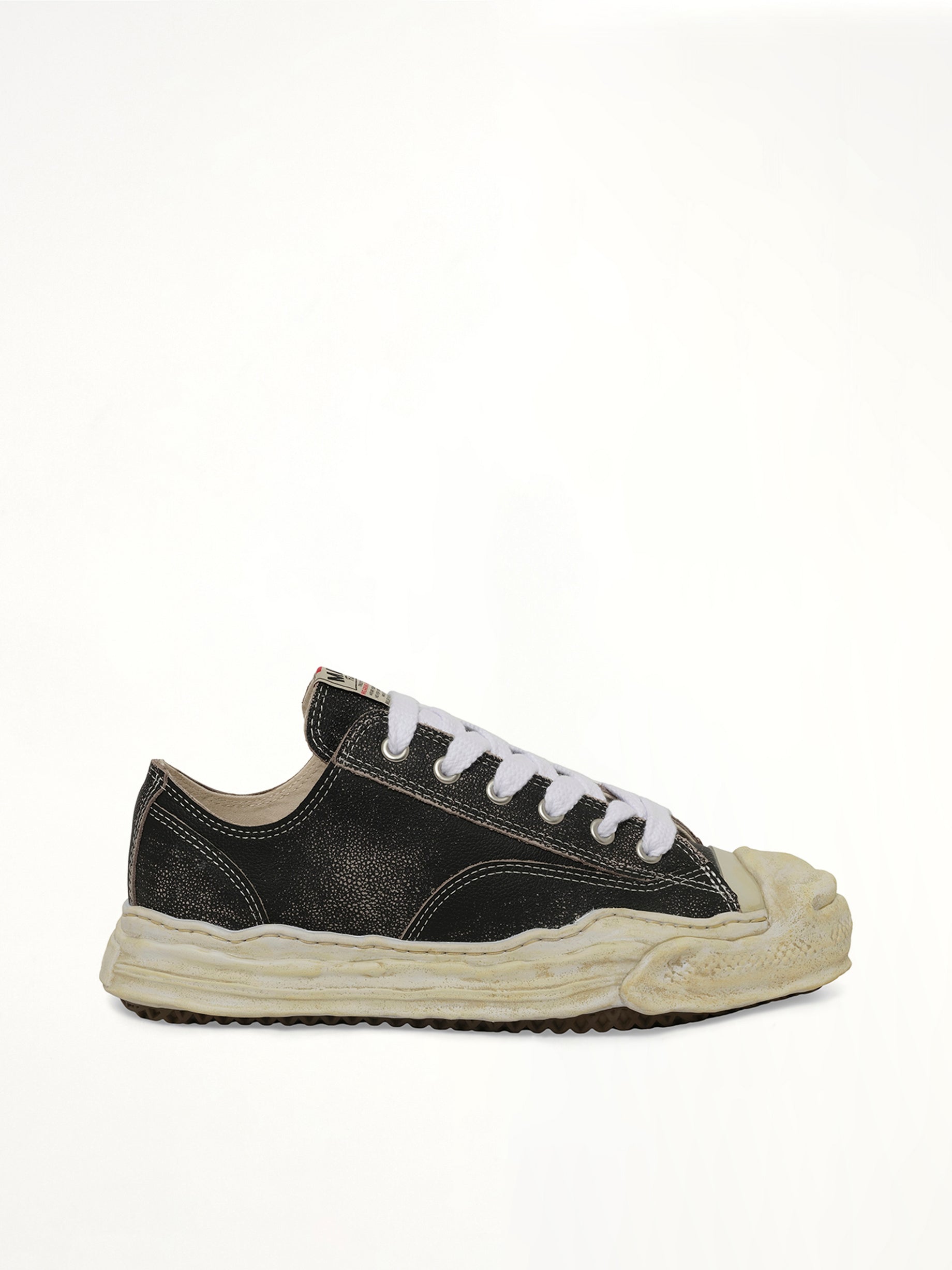 MAISON MIHARA YASUHIRO Hank OG Shrink Leather Sneaker in Black Side View from MARAIS