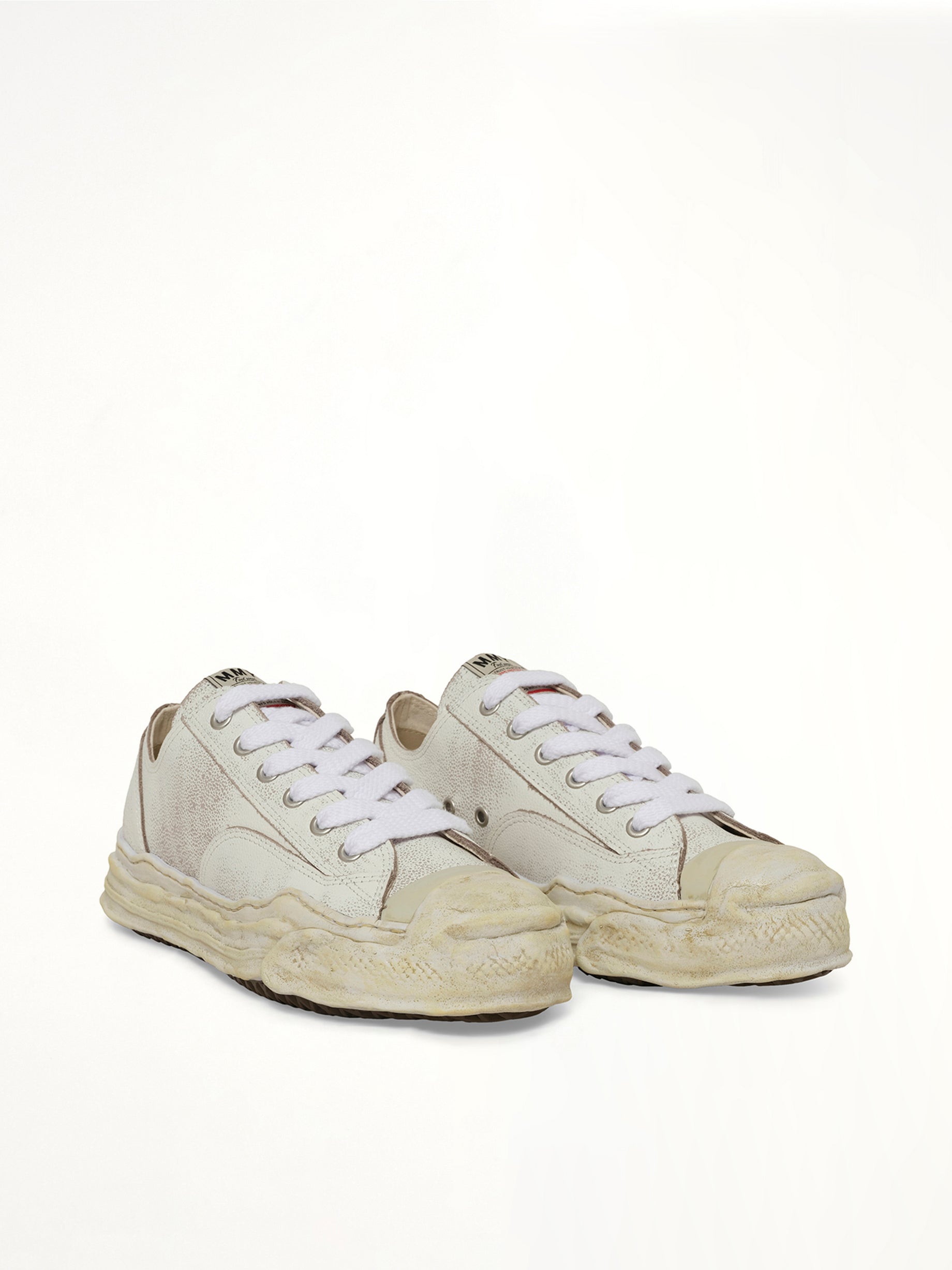 MAISON MIHARA YASUHIRO Hank OG Shrink Leather Sneaker in White Front View from MARAIS