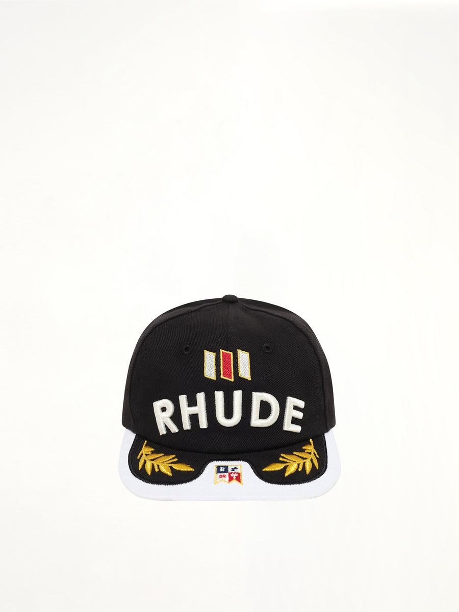 Souvenir Logo Hat in Black/White