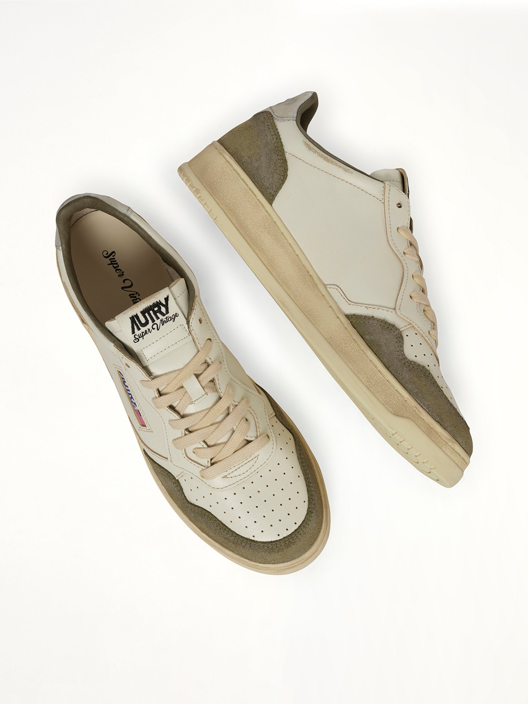AUTRY Super Vintage Sneaker in Lizard/Silver Top View from MARAIS
