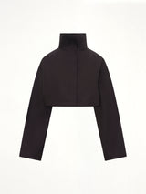Silk Cotton Cropped Jacket in Black