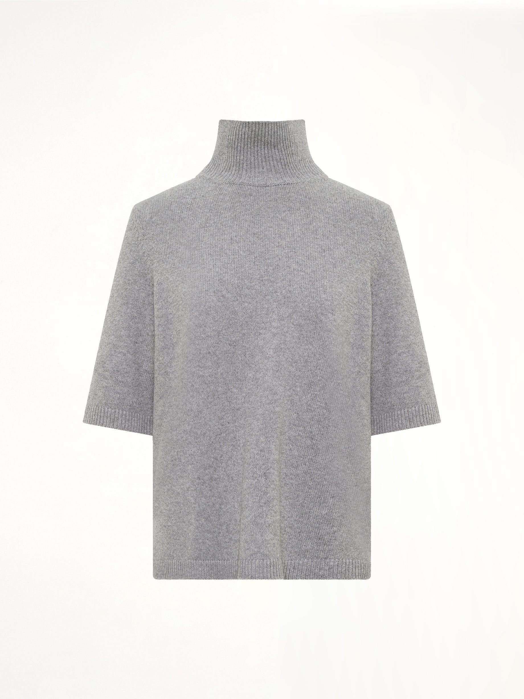Light Cashmere Highneck Jumper in Heather Grey