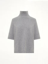 Light Cashmere Highneck Jumper in Heather Grey