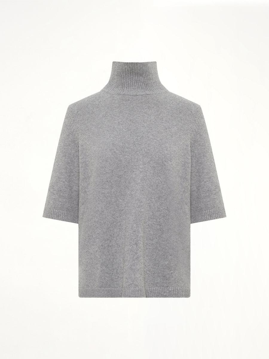 Light Cashmere Highneck Jumper in Heather Grey